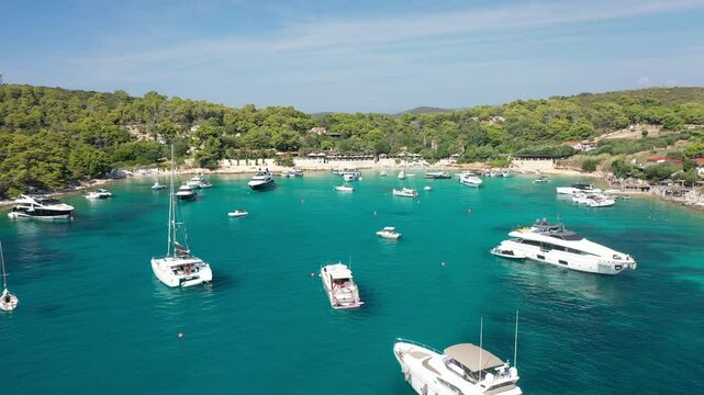 Vinogradisce Bay near Palmižana Bay on Pakleni Islands with clear blue waters