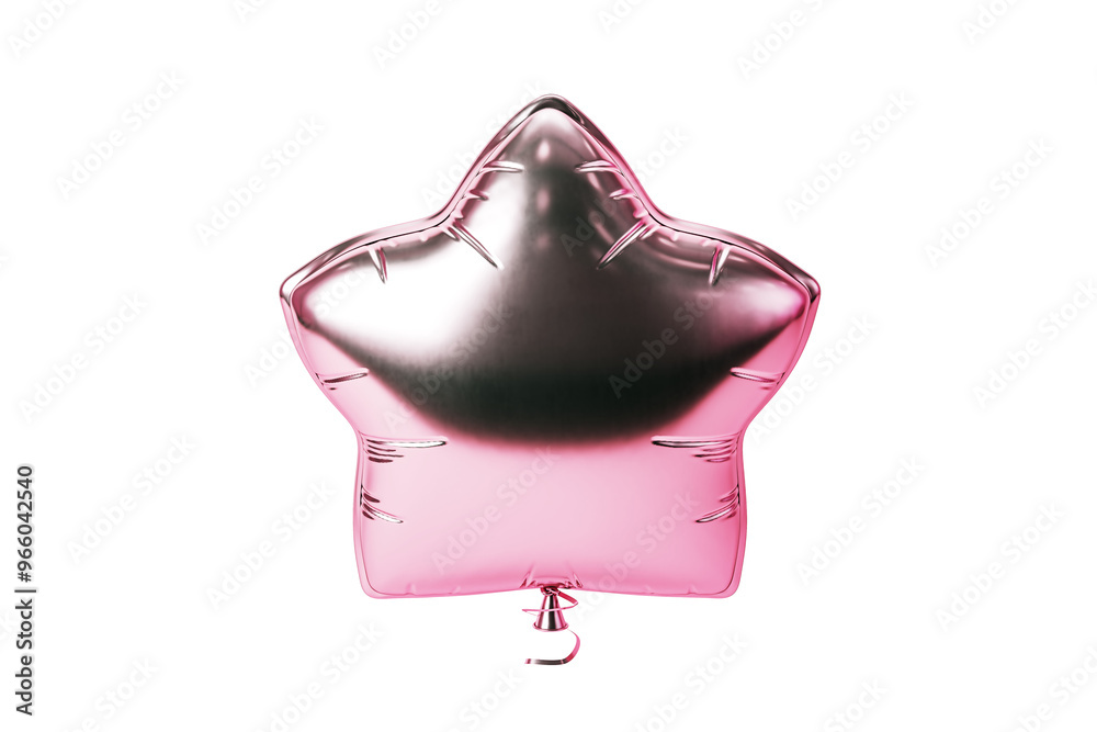Aufkleber a shiny pink star-shaped foil balloon is shown isolated on a white background. the image is intended