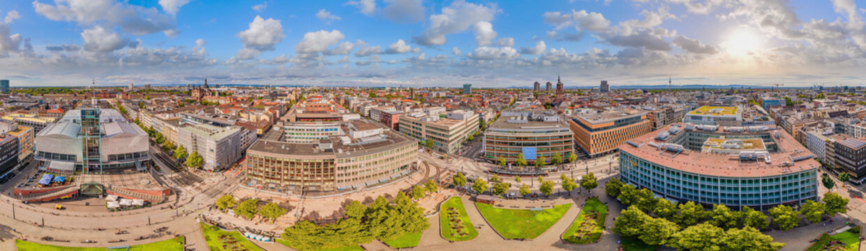mannheim germany city aerial 360&deg; panorama