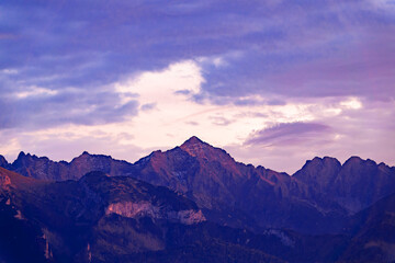 first snow view of the Tatra Mountains Poland
