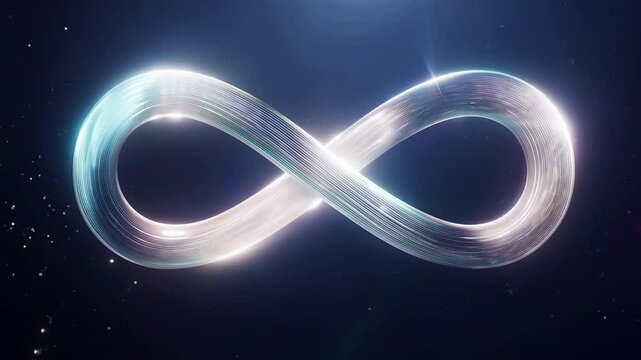 A glowing infinity symbol with a cosmic backdrop.