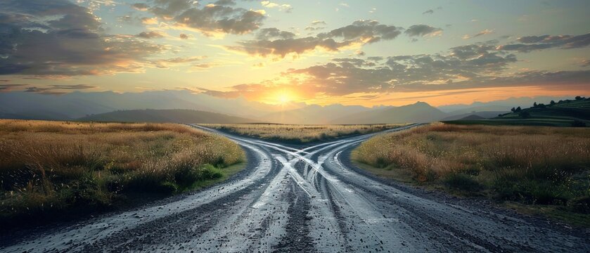 Fork in the road representing important life decision