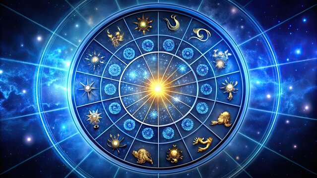An Arrangement Of 12 Celestial Glyphs Representing The Signs Of The Zodiac, Depicted In A Circular Or Linear Format