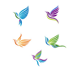 Colorful Stylized Bird Icons