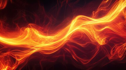 Fototapeta premium Vibrant Fire Waves: Abstract Illustration of Fiery Lines in Orange and Yellow Tones