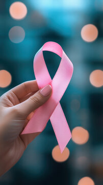bout de ruban rose symbole des actions contre le cancer du mois d'octobre