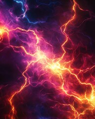 Naklejka premium Electric Neon Flow. Abstract Glowing Electricity Lines in Futuristic Design