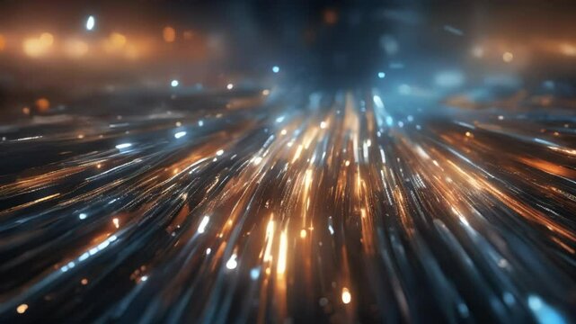 Abstract Digital Background with Glowing Lines and Particles