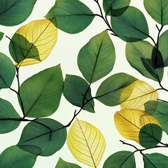 green leaves seamless pattern