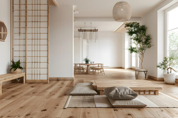 Bright and open interior decoration space