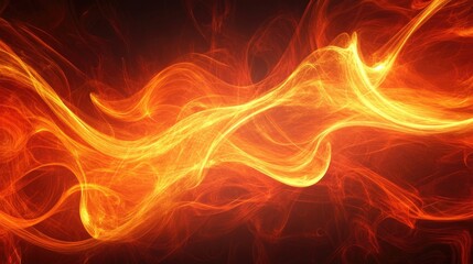 Fototapeta premium Vibrant Flame Art with Glowing Fractal Curves and Abstract Patterns
