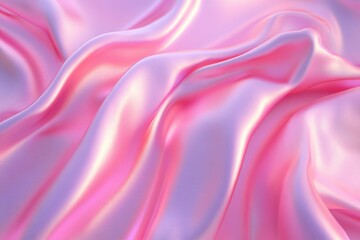 Soft Pink Silk Waves. Delicate Background of Smooth Satin Fabric in Elegant Abstract Pattern