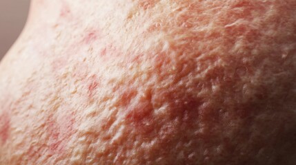 Fototapeta premium Macro image of dermatitis with rashes, redness, and texture changes