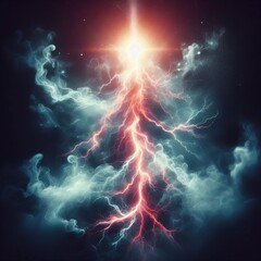  Fog Effect A close up shot of a lightning bolt with a fog effec