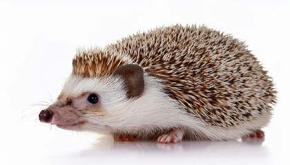 Obraz premium photo of hedgehog isolated on white background. Generative AI