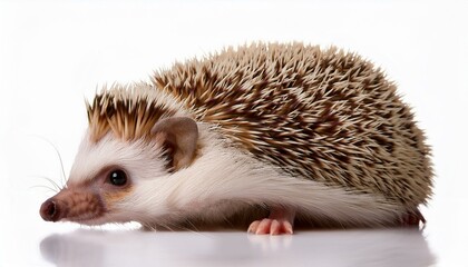 Obraz premium photo of hedgehog isolated on white background. Generative AI