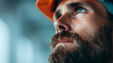 Portrait Construction Worker Man With Safety