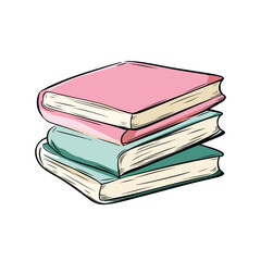 stack of books isolated vector on white background