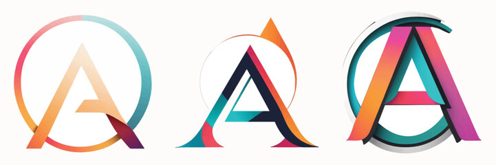 Set of Letter A Icon in Vector SVG