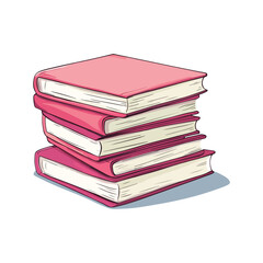 colorful stack books isolated vector on white background