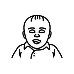 Innocent Laughter Outline Icon, Vector illustration