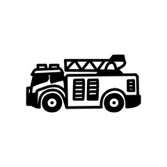 Toy Fire Truck Glyph Icon, Vector illustration