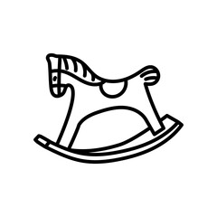 Rocking Horse Outline Icon, Vector illustration