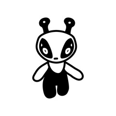 Alien Doll Glyph Icon, Vector illustration