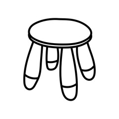 Pink Stools Outline Icon, Vector illustration