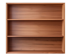 A clean, modern wooden shelf with three spacious tiers, perfect for displaying books, decor, or personal items.