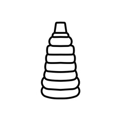 Wooden Pyramid Outline Icon, Vector illustration