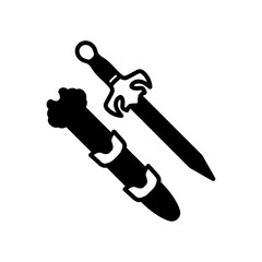 Toy Plastic Sword Glyph Icon, Vector illustration