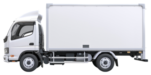 PNG White delivery truck side view