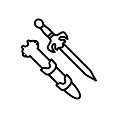 Toy Plastic Sword Outline Icon, Vector illustration