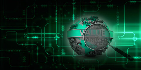 3d illustration business value concept
