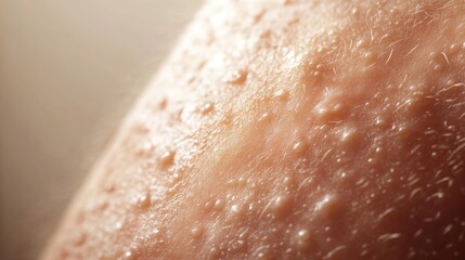 Obraz premium Macro image of dermatitis with rashes, redness, and texture changes