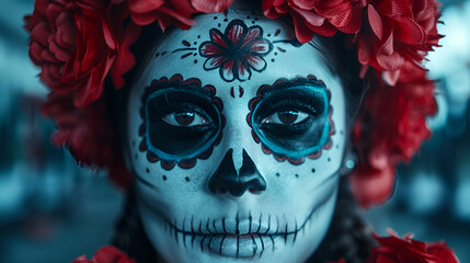 Portrait Woman With Makeup. Dia Los Muerto