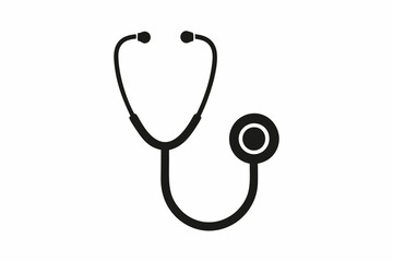 Doctor stethoscope medical device flat icon vector