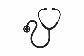 Doctor stethoscope medical device flat icon vector