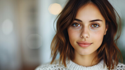 Portrait Happy Businesswoman With Touchpad