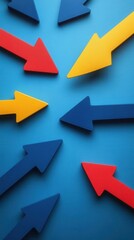 Option selection visualized with arrows pointing to choices, option selection, decision-making concept