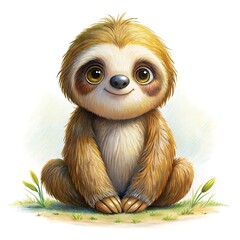 Fototapeta premium Cute Sloth Illustration