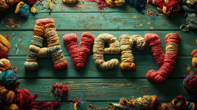 Wool personalized name postcard perfect for decor.