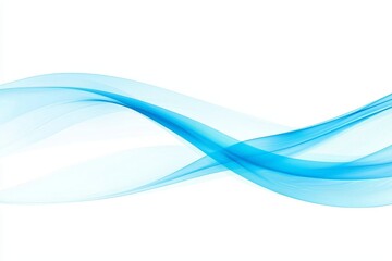 Flow line of blue waves isolated on white. Wavy fluid pattern design. Concept for presentation, banner, or backdrop. Illustration of soft dynamic swoosh for a modern presentation, banner, or