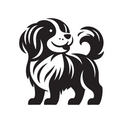 Charlie dog Silhouette Vector with white solid background