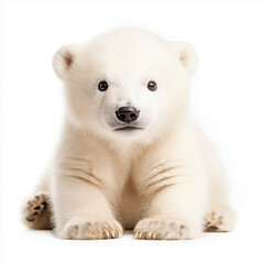 Obraz premium Polar Bear Cub Isolated