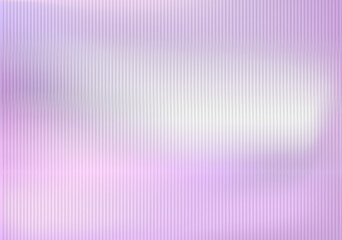 Purple transparent ribbed glass texture. Reeded translucent plastic texture. Striped background pattern overlay. Fluted window close-up. Vector illustration.