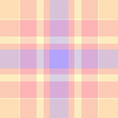 Internet texture tartan check, warm fabric vector seamless. List textile pattern background plaid in light and peach puff colors.
