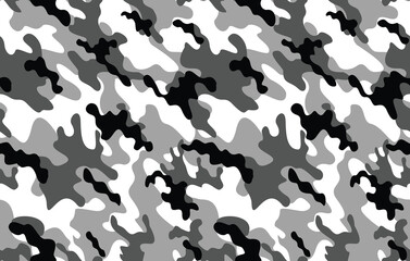 military gray camouflage background, vector army pattern, gray white design