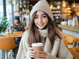 A woman wearing a white hat